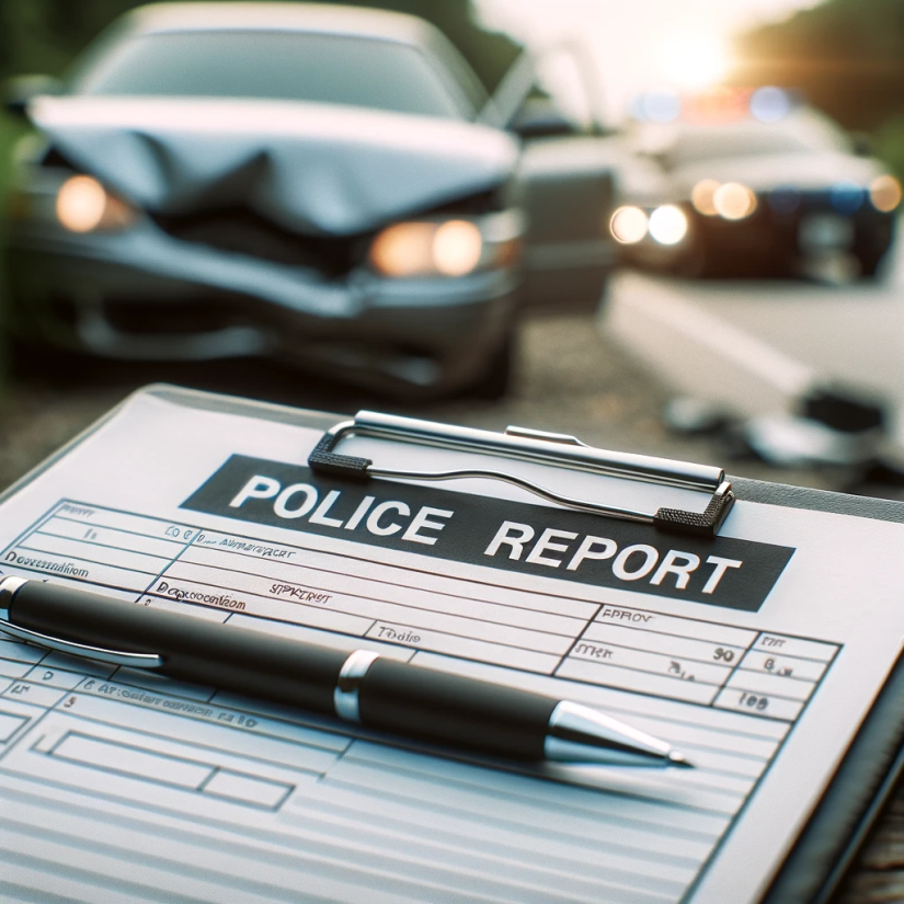 A simple and realistic stock image for a blog post about police reports documenting car accidents