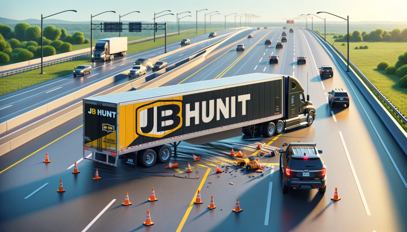 JB Hunt Truck Accident on Highway