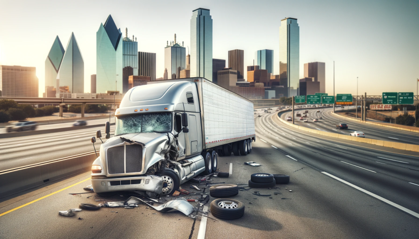 Highway truck wreck near Dallas.