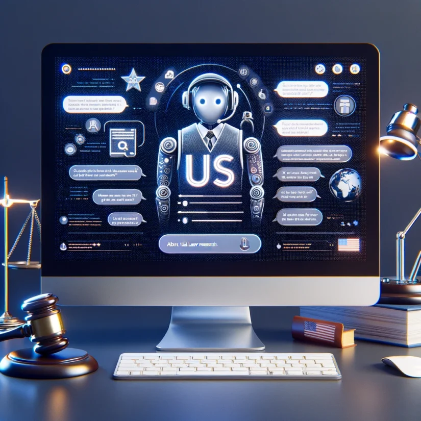 US Law Chatbot on computer