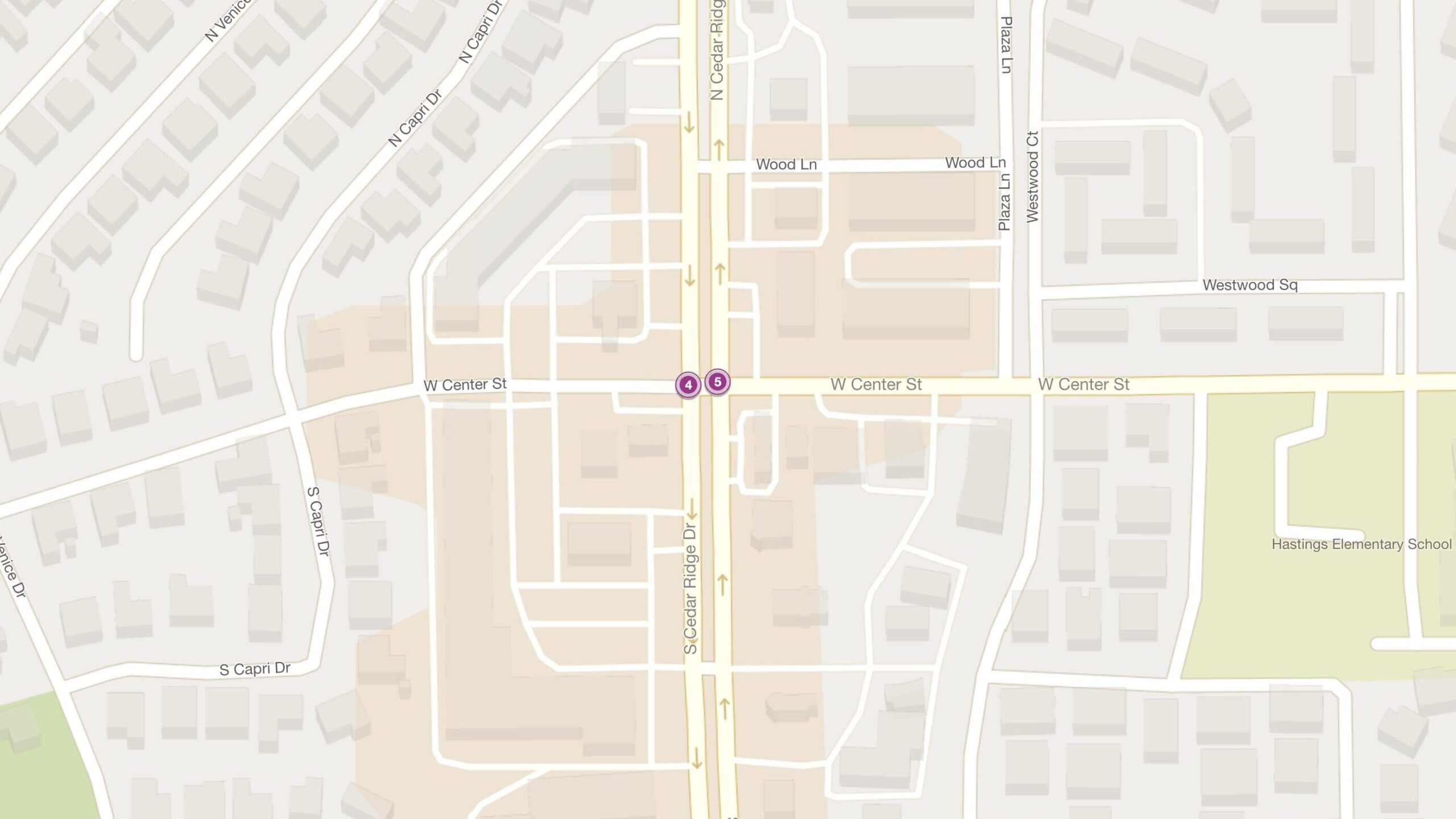 Cluster Map of 2023 Car Accidents at N. Cedar Ridge Dr. & W. Center St. (TXDOT)