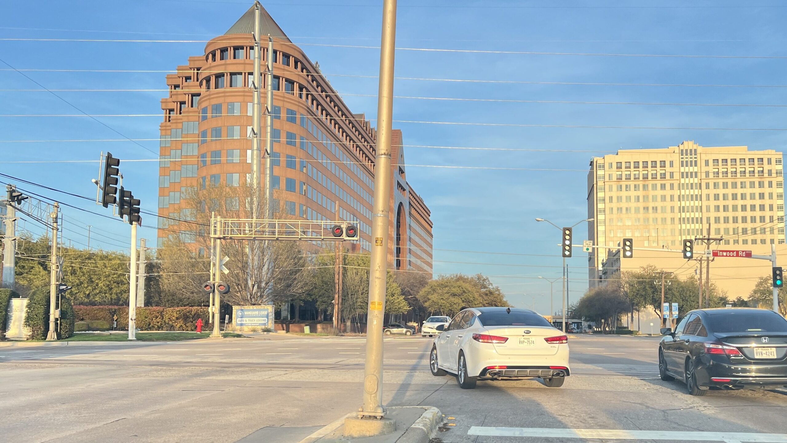 Eastbound on Alpha Rd. at the Intersection of Alpha Rd. & Inwood Rd. (Dallas Pkwy)
