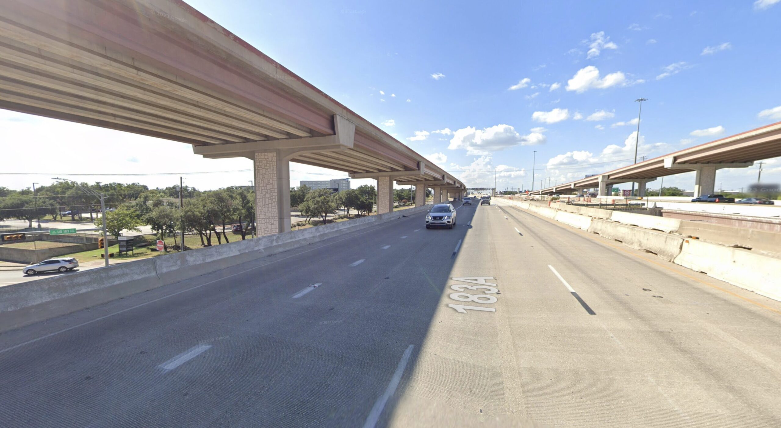 Google Maps Streetview Image of Southbound TX-183A Bridge Over Lakeline Mall Dr
